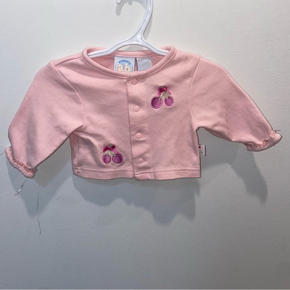 authentic baby Other - 5/$15 Authentic Baby Pink Cardigan with Cherry Embroidery